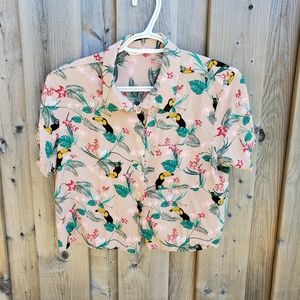 Toucan button down tee